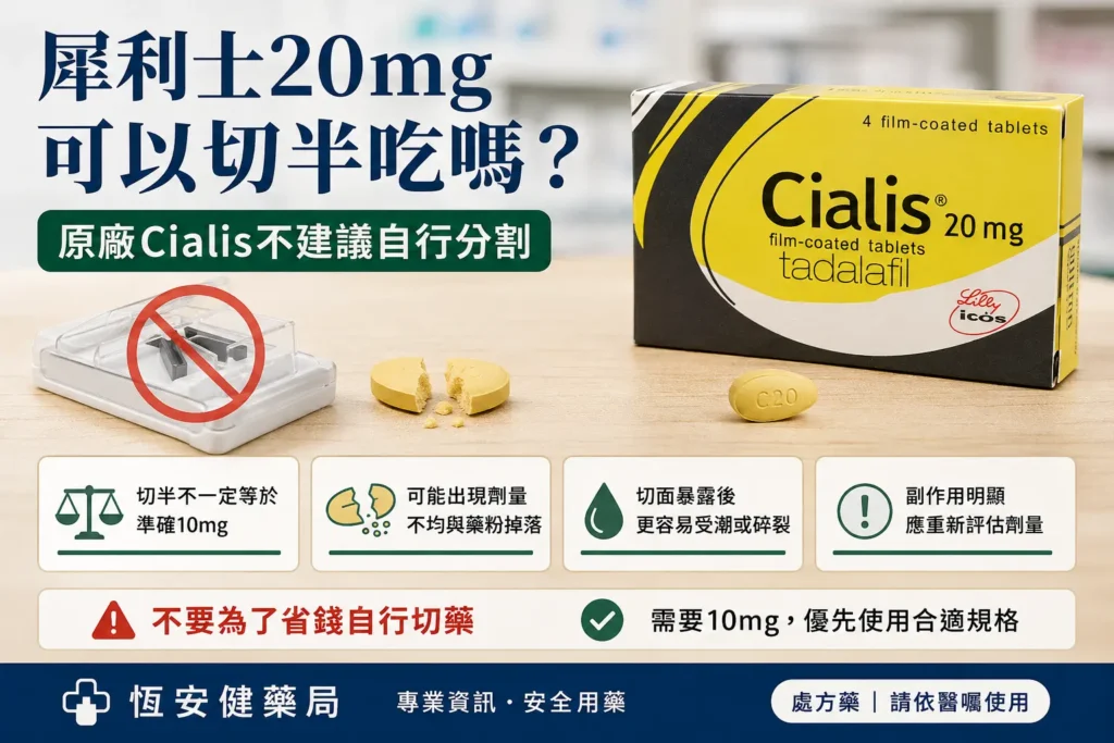 犀利士20mg可以切半吃嗎？保存與安全風險