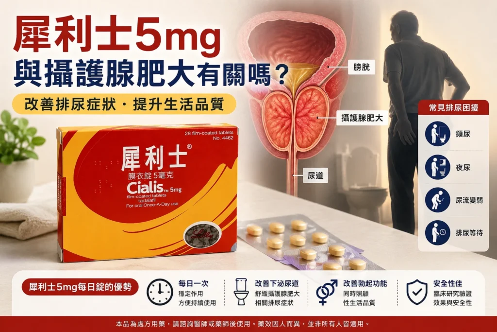 犀利士5mg與攝護腺肥大有關嗎？Cialis 5mg改善排尿症狀完整解析