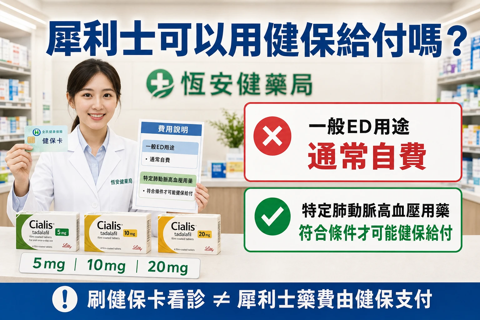 犀利士可以用健保給付嗎？台灣處方、自費與例外適應症完整說明