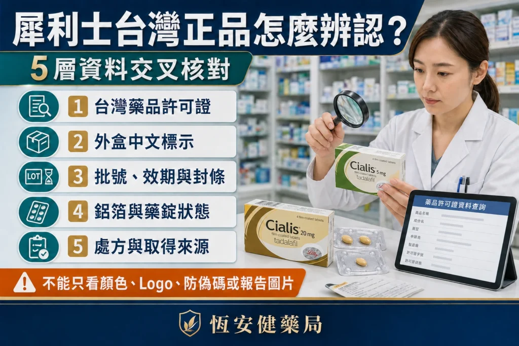 犀利士台灣正品怎麼辨認？許可證、中文標示與包裝檢查指南