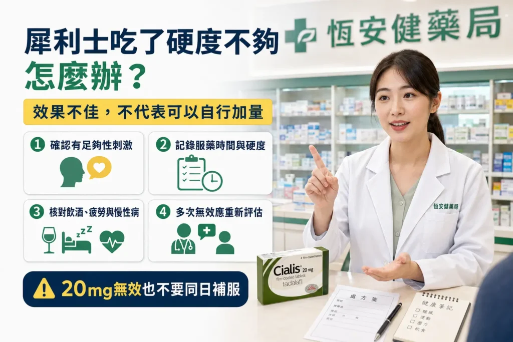 犀利士吃了硬度不夠怎麼辦?效果不明顯、硬度下降與正確用法解析