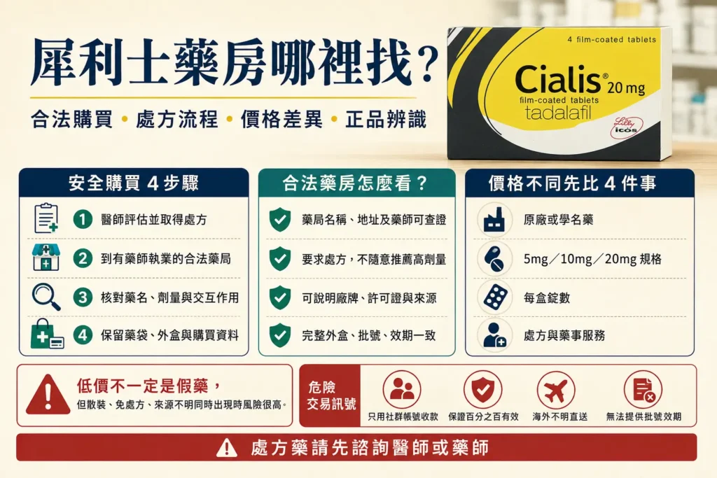 犀利士藥房哪裡找?合法購買與正品辨識指南