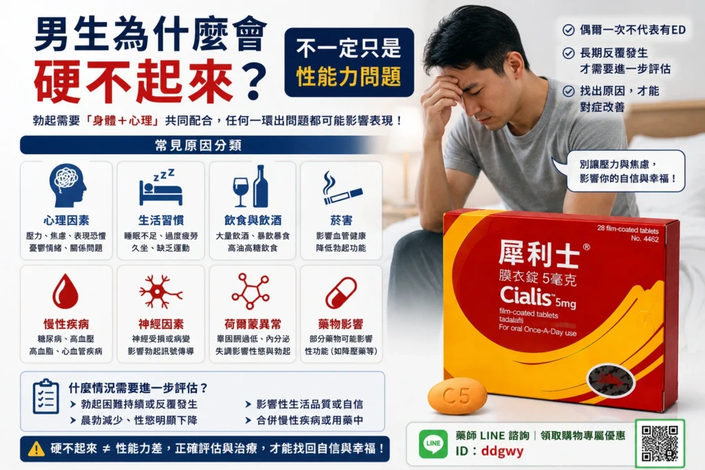 男生為什麼會硬不起來？不一定只是性能力問題