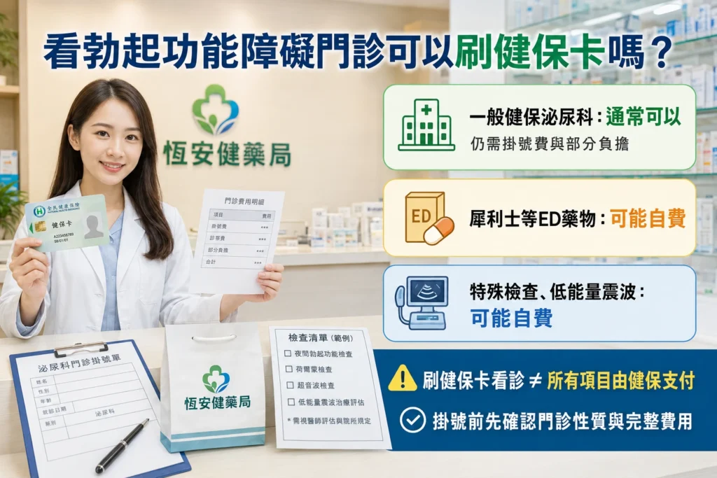 看勃起功能障礙門診可以刷健保卡嗎?ED藥物自費解析