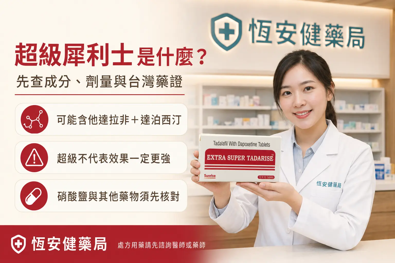 超級犀利士是什麼？常見成分、副作用與台灣購買風險解析