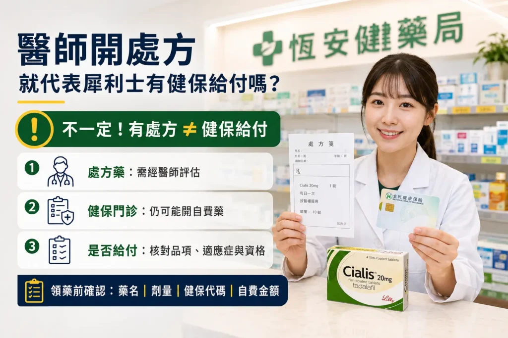 醫師開處方就代表犀利士有健保給付嗎?健保處方與品項解析