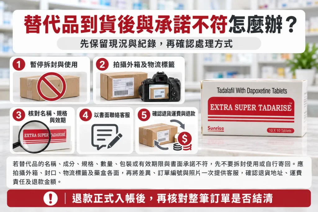 超級犀利士替代品到貨後與承諾不符怎麼辦？退貨成本核對