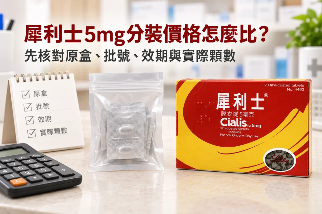 犀利士5mg分裝價格可以和28顆原盒比較嗎？包裝風險解析