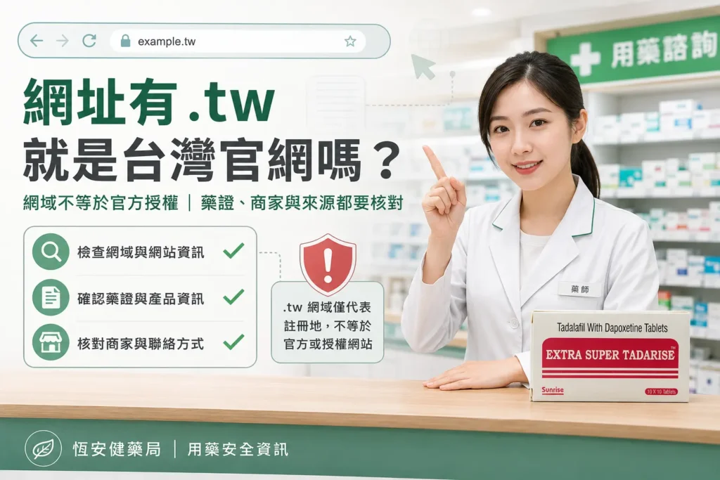 網址有.tw就是雙效犀利士台灣官網嗎？網域與合法來源辨認指南