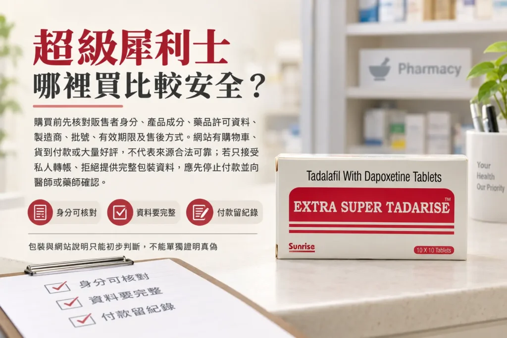 超級犀利士哪裡買比較安全？購買管道、藥局資格與包裝核對指南