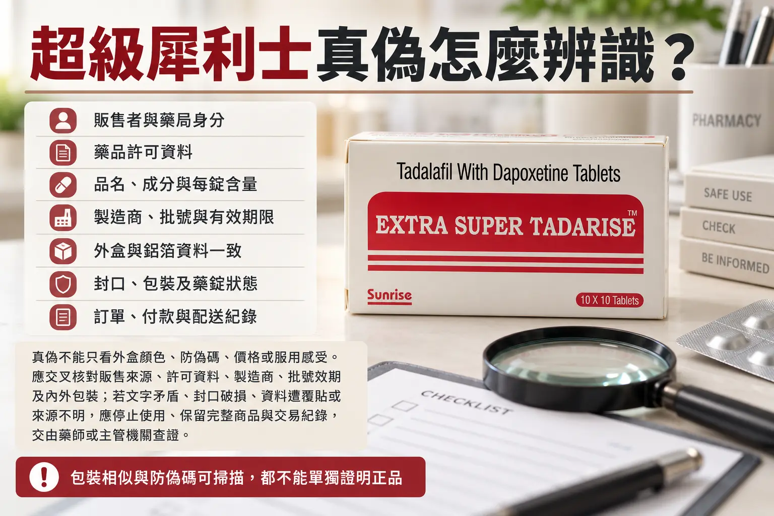 超級犀利士真偽怎麼辨識？包裝、批號、來源與許可資料核對指南