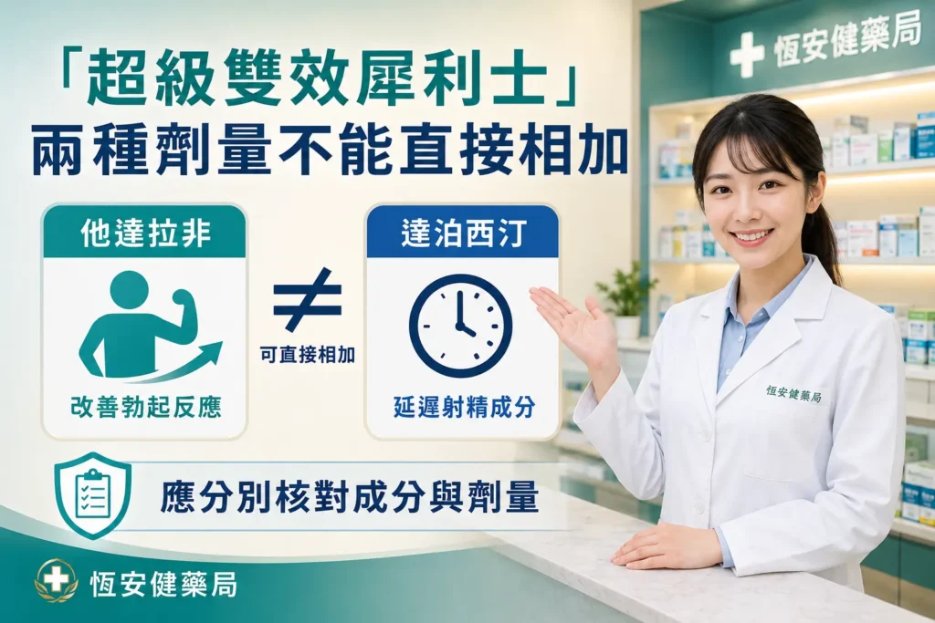 超級雙效犀利士標示兩種劑量,為什麼不能只看總毫克數?