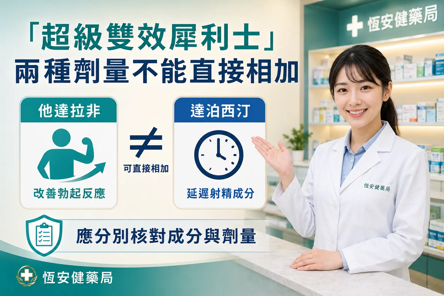 超級雙效犀利士標示兩種劑量，為什麼不能只看總毫克數？