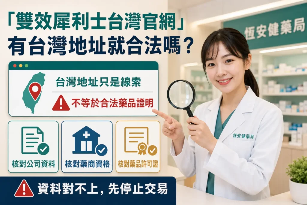 雙效犀利士台灣官網有台灣地址就合法嗎?藥品許可證核對重點