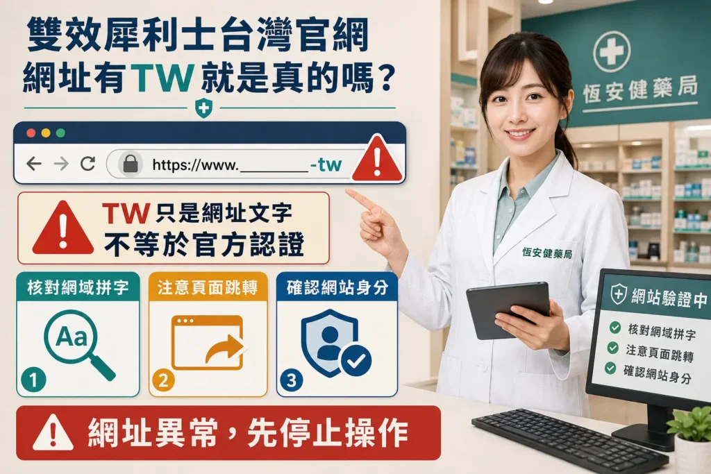 雙效犀利士台灣官網網址有TW就是真的嗎?仿冒頁面辨識