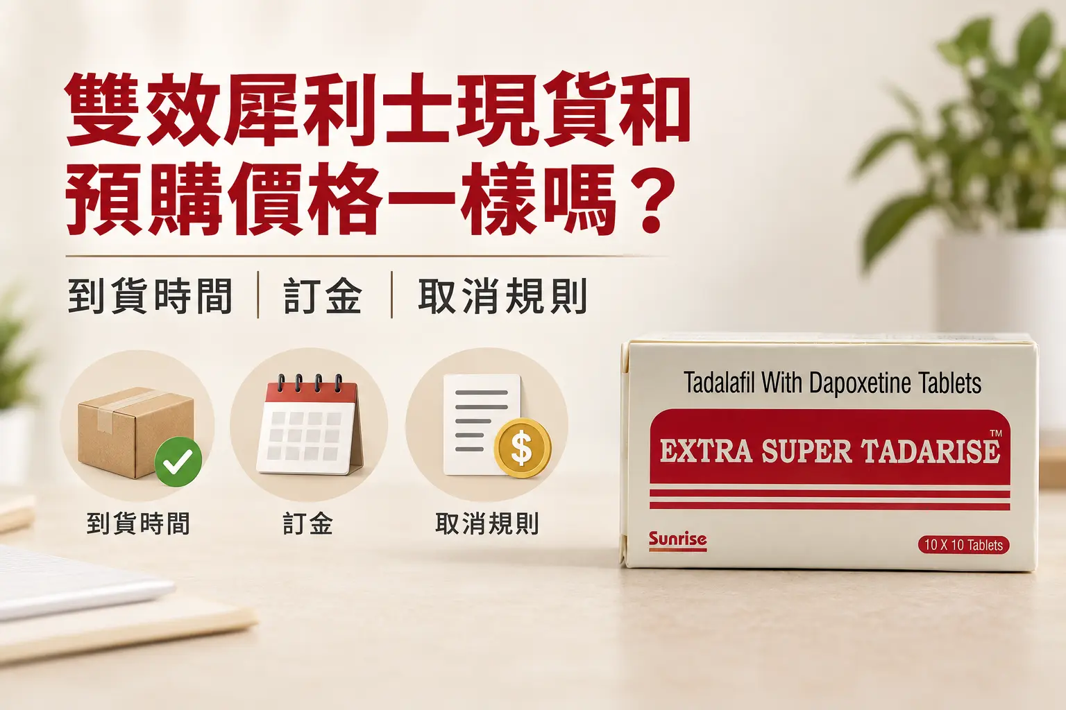 雙效犀利士現貨和預購價格一樣嗎？訂金與取消規則比較