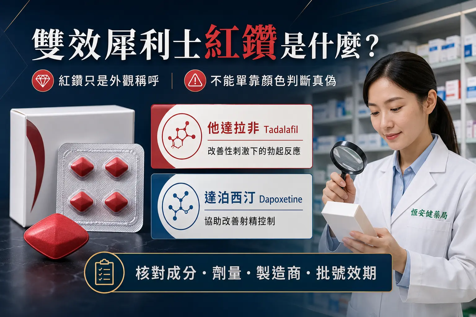 雙效犀利士紅鑽成分？效果、真假辨識與購買注意事項
