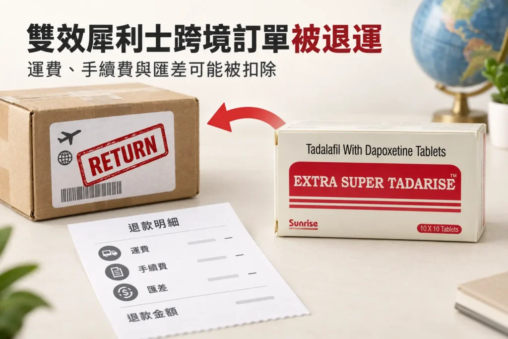 雙效犀利士海外購買被退運怎麼辦？運費、退 款與實際損失整理