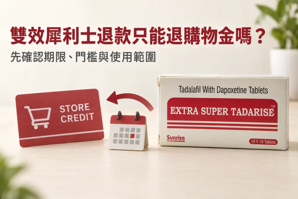雙效犀利士退款只能退購物金嗎？下單前先看退款方式與使用限制