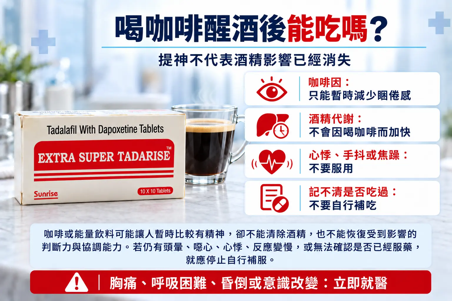 超級犀利士Dcard說喝咖啡醒酒後能吃嗎？提神不代表酒精影響消失