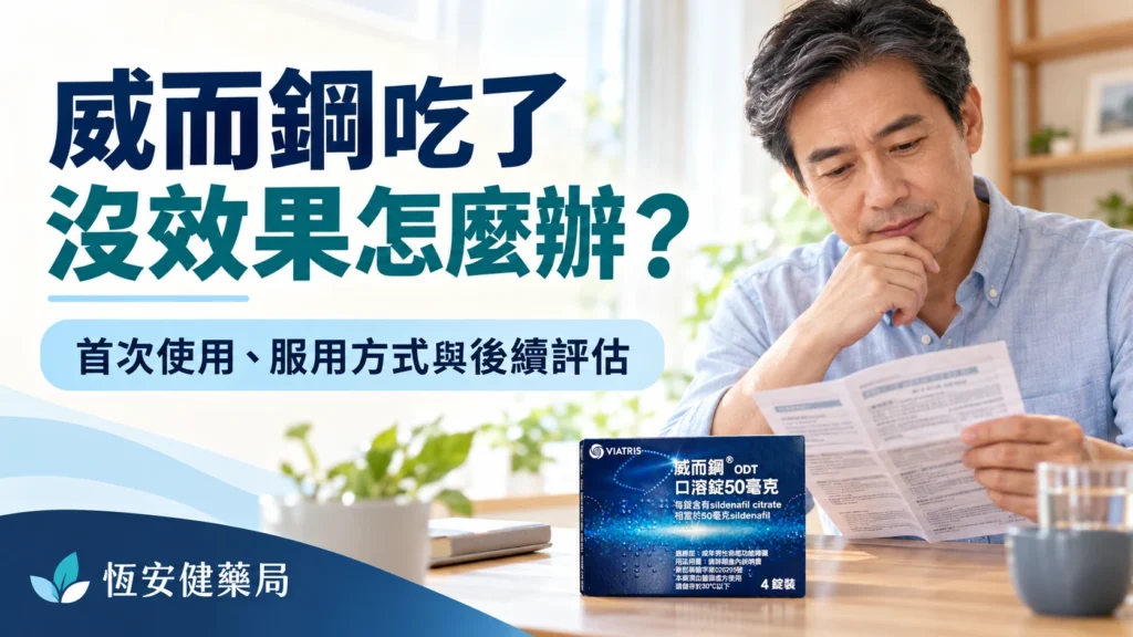 威而鋼吃了沒效果怎麼辦?首次使用、服用方式與後續評估