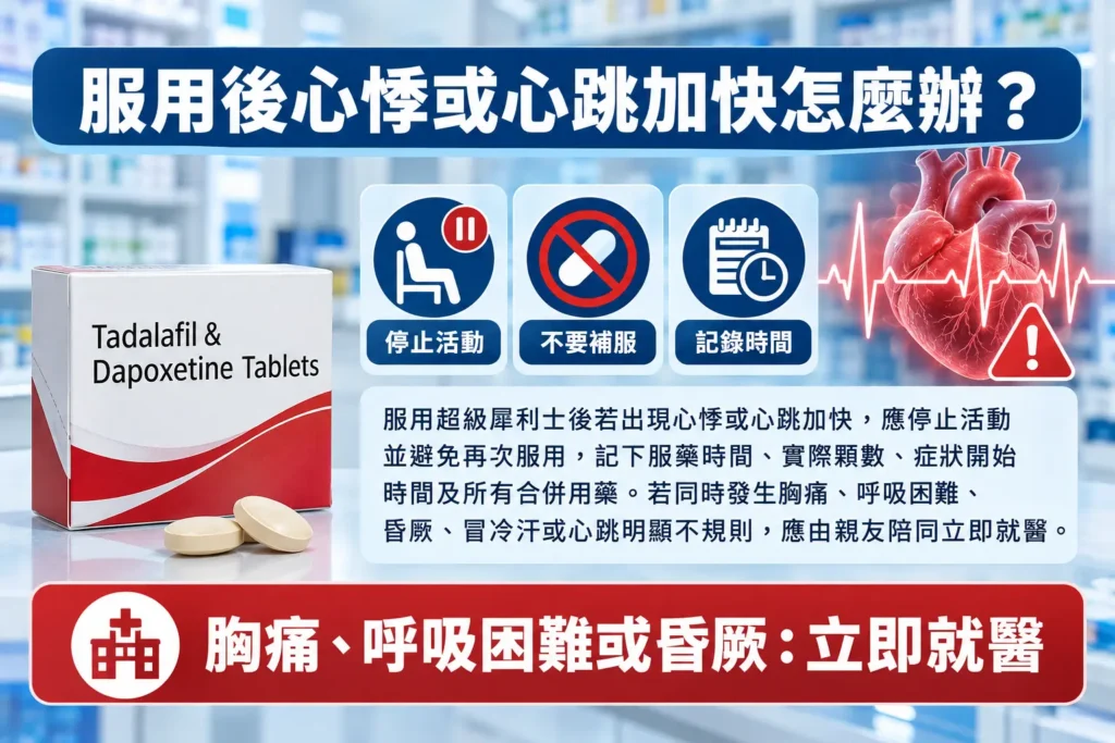 超級犀利士副作用心悸怎麼辦?胸痛或心跳異常應立即就醫