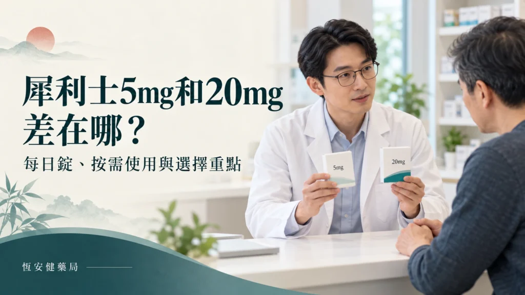 犀利士5mg和20mg差在哪?每日錠、按需使用與選擇重點