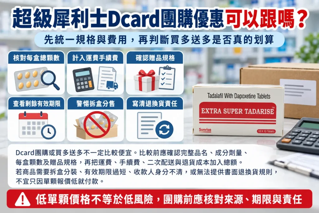 超級犀利士Dcard團購優惠可以跟嗎?先算單顆成本與交易風險