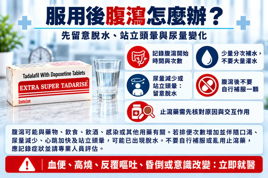 超級犀利士副作用出現腹瀉怎麼辦?脫水與低血壓風險不能忽略