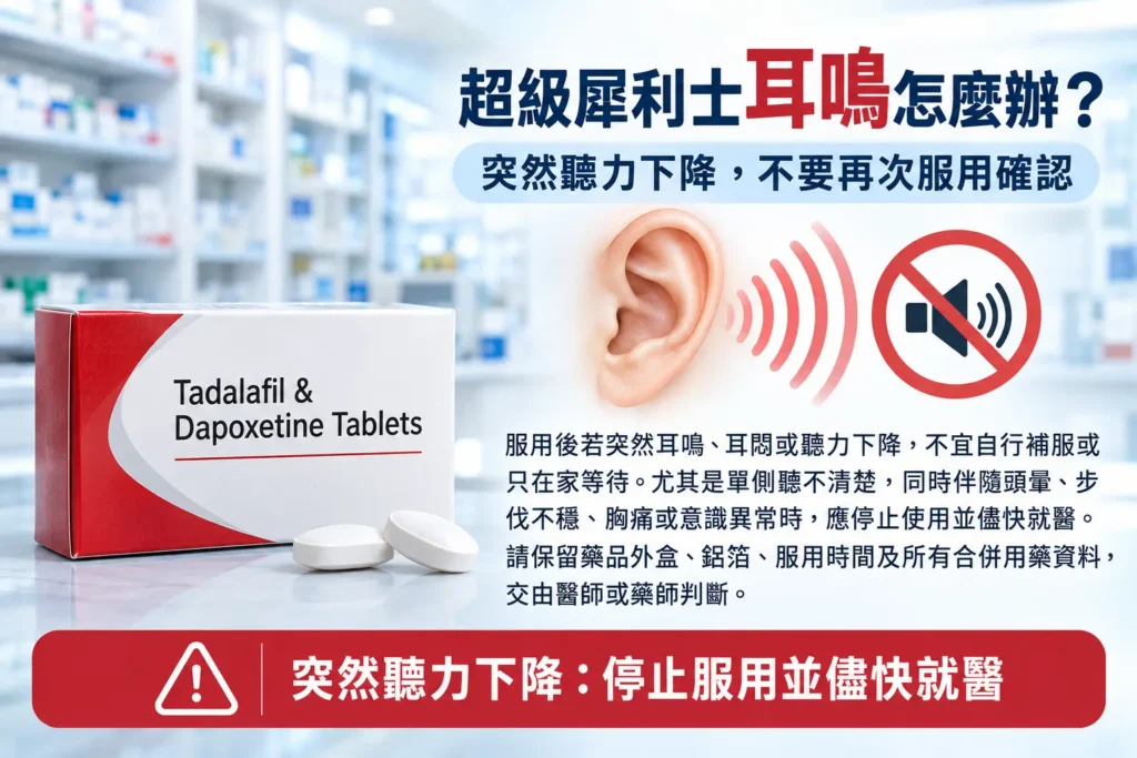 超級犀利士造成耳鳴怎麼辦？突然聽力下降的處理方式